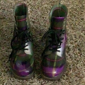 Dirty Laundry Multicolor Plaid Combat Boots